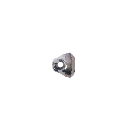 Platinum/Light Blue Glass Button - 14L/9mm Folded