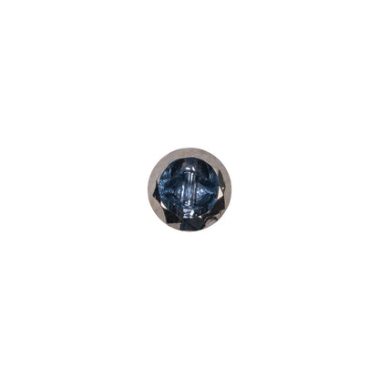 Platinum/Light Blue Glass Button - 14L/9mm