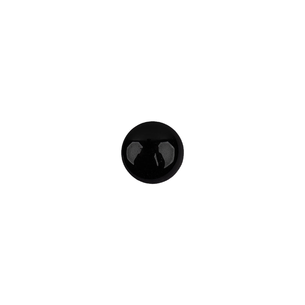 Black Glass Button - 12L/7.5mm