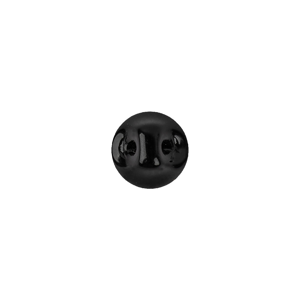 Black Glass Button - 16L/10mm Detail