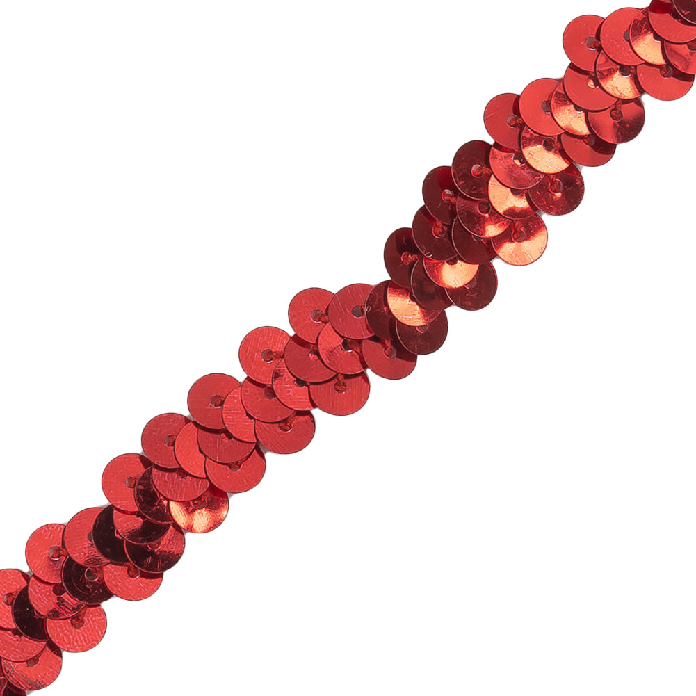 3/8" Red Stretch Sequin Detail