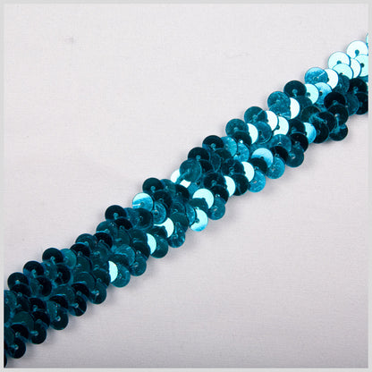 1" Turquoise Stretch Sequin