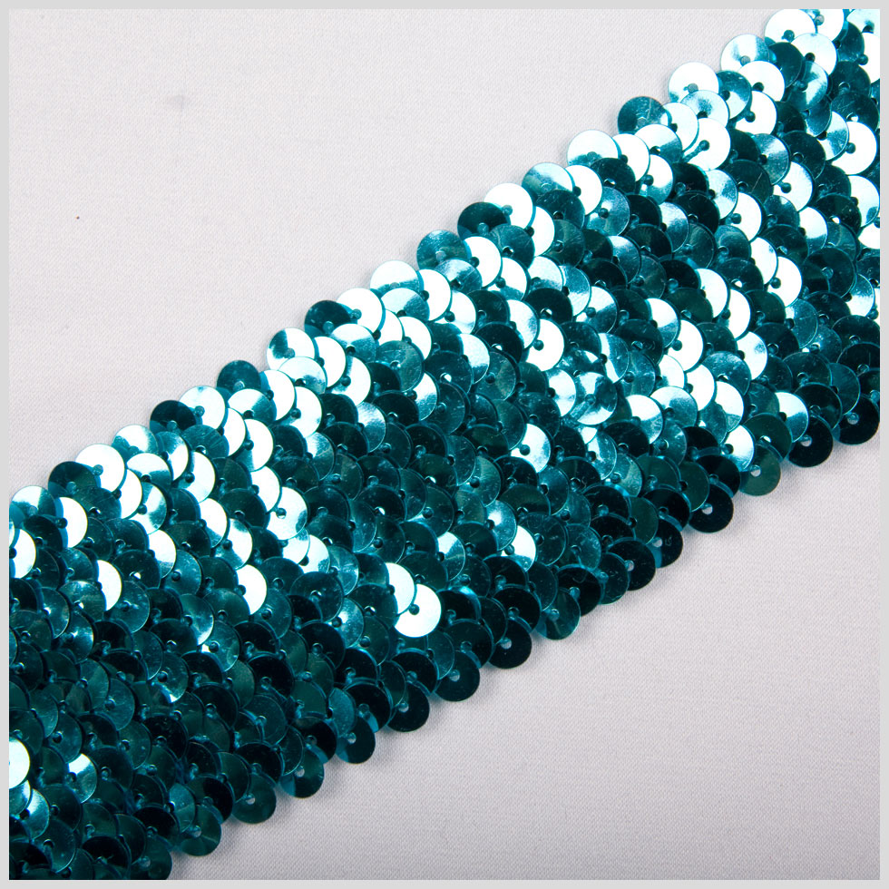 1.75" Turquoise Stretch Sequin