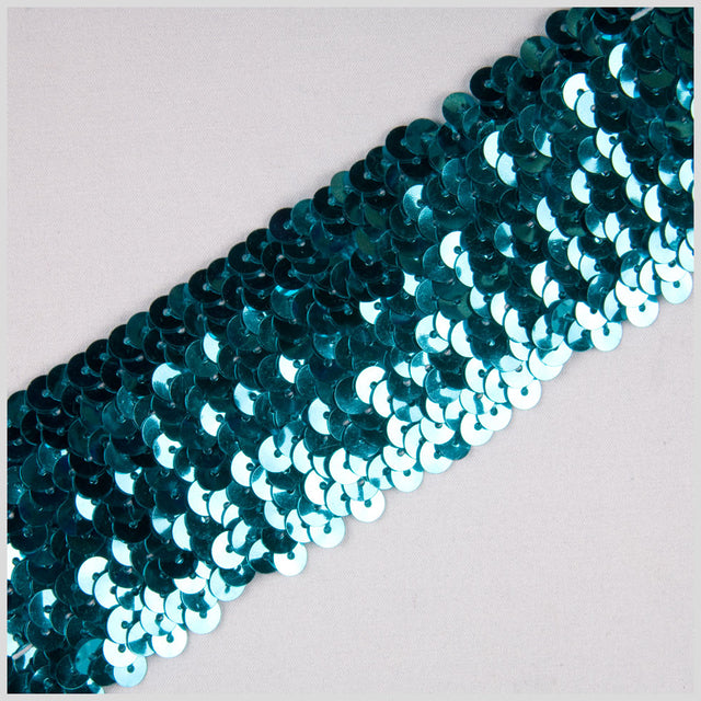 1.75" Aquamarine Stretch Sequin