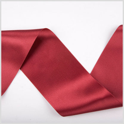 3.75" Burgundy Double Face French Satin Ribbon