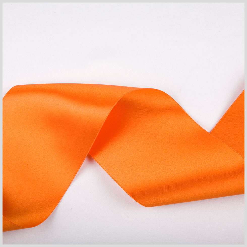 3.75" Pumpkin Double Face French Satin Ribbon