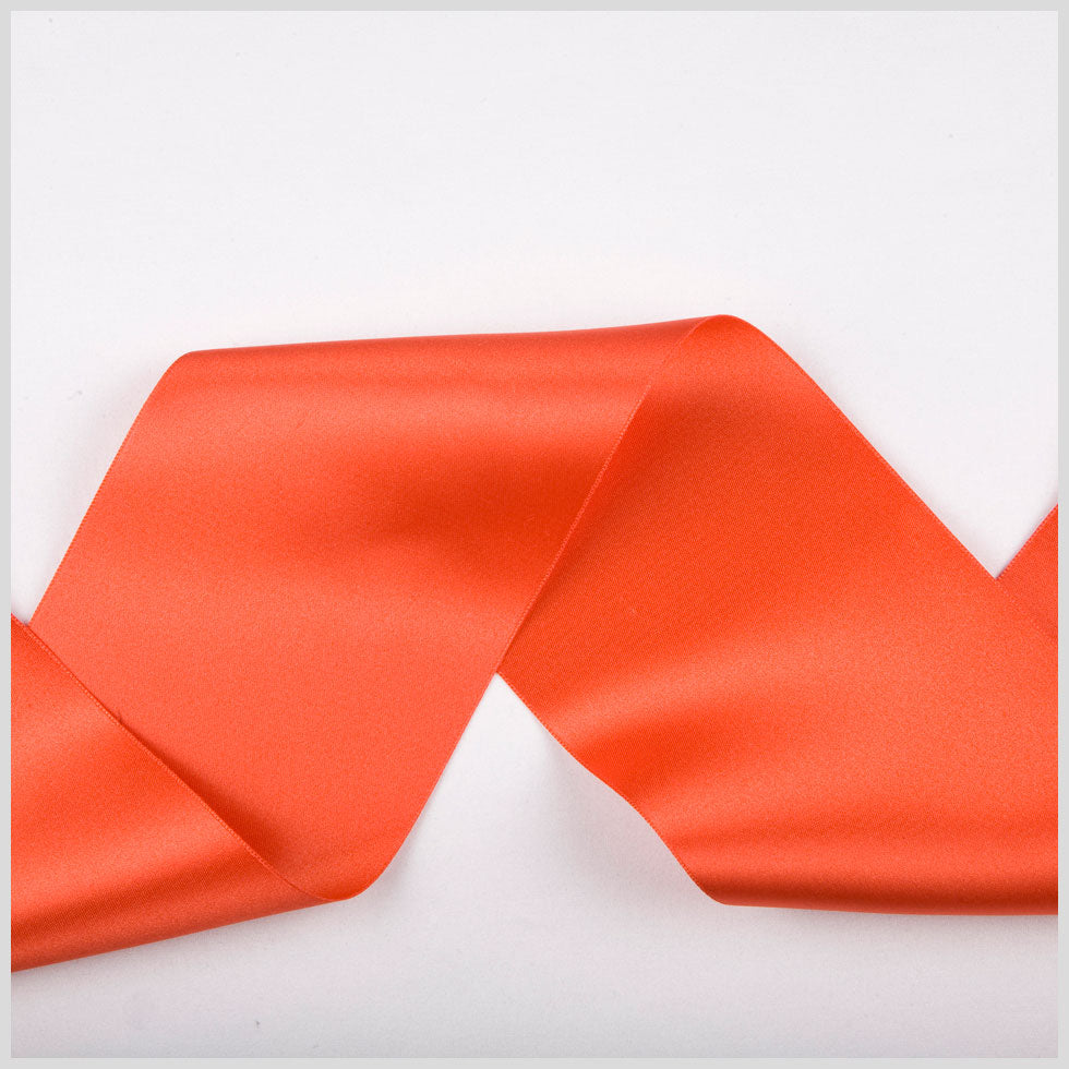 3.75" Orange Double Face French Satin Ribbon