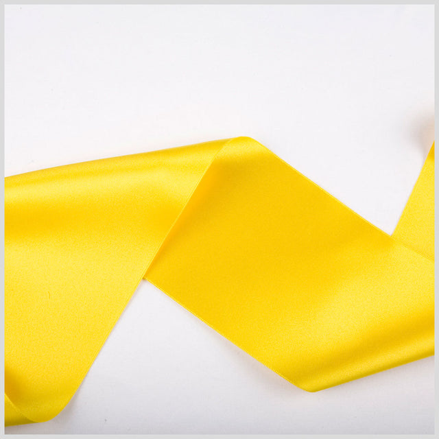 3.75" Yellow Double Face French Satin Ribbon