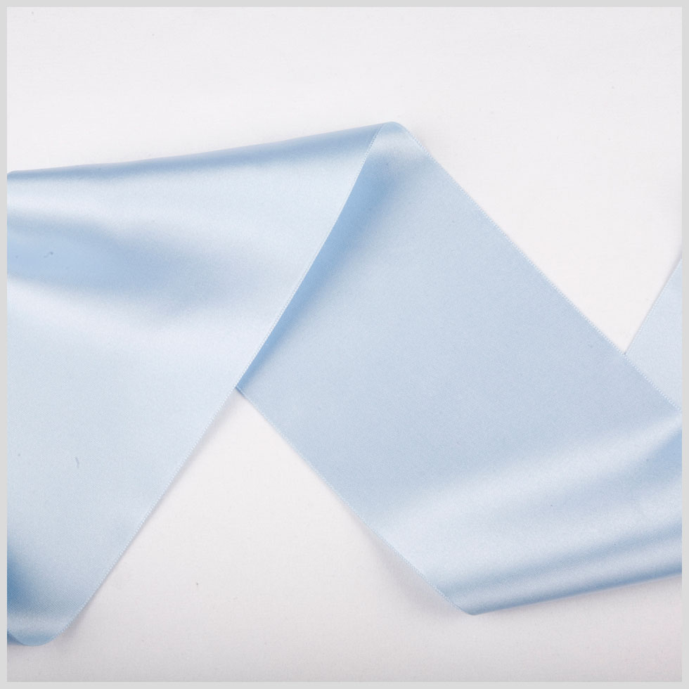 3.75" Light Blue Double Face French Satin Ribbon