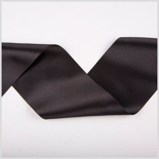 3.75" Matte Black Double Face French Satin Ribbon
