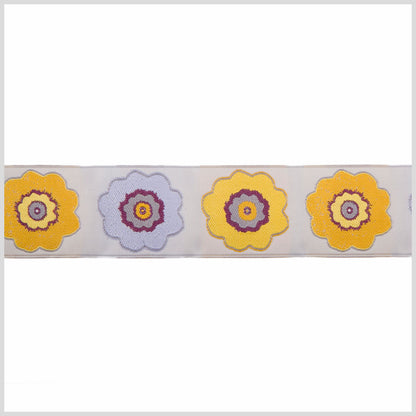Lavender/Mustard/Rose French Jacquard Ribbon