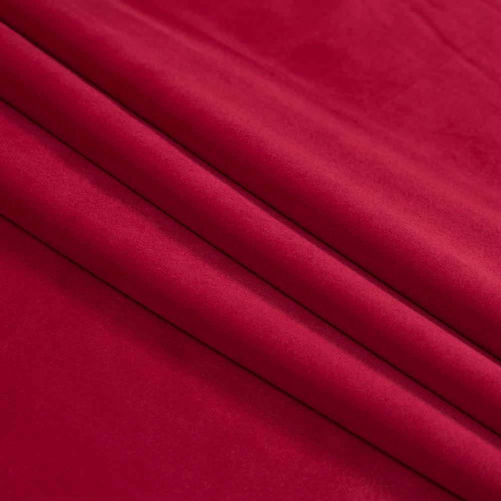 Ultra Soft Polyester Velvet - Scarlet - British Imported Folded