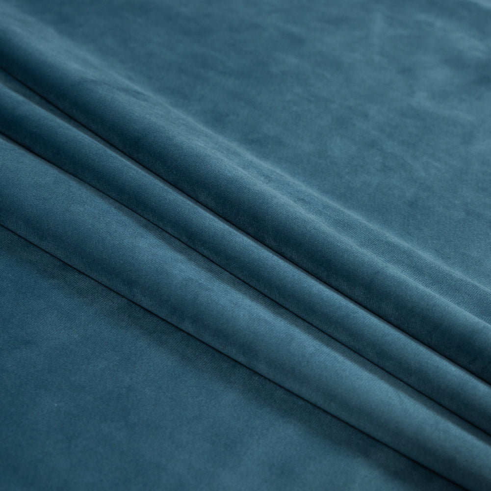 Ultra Soft Polyester Velvet - Wedgewood - British Imported Folded