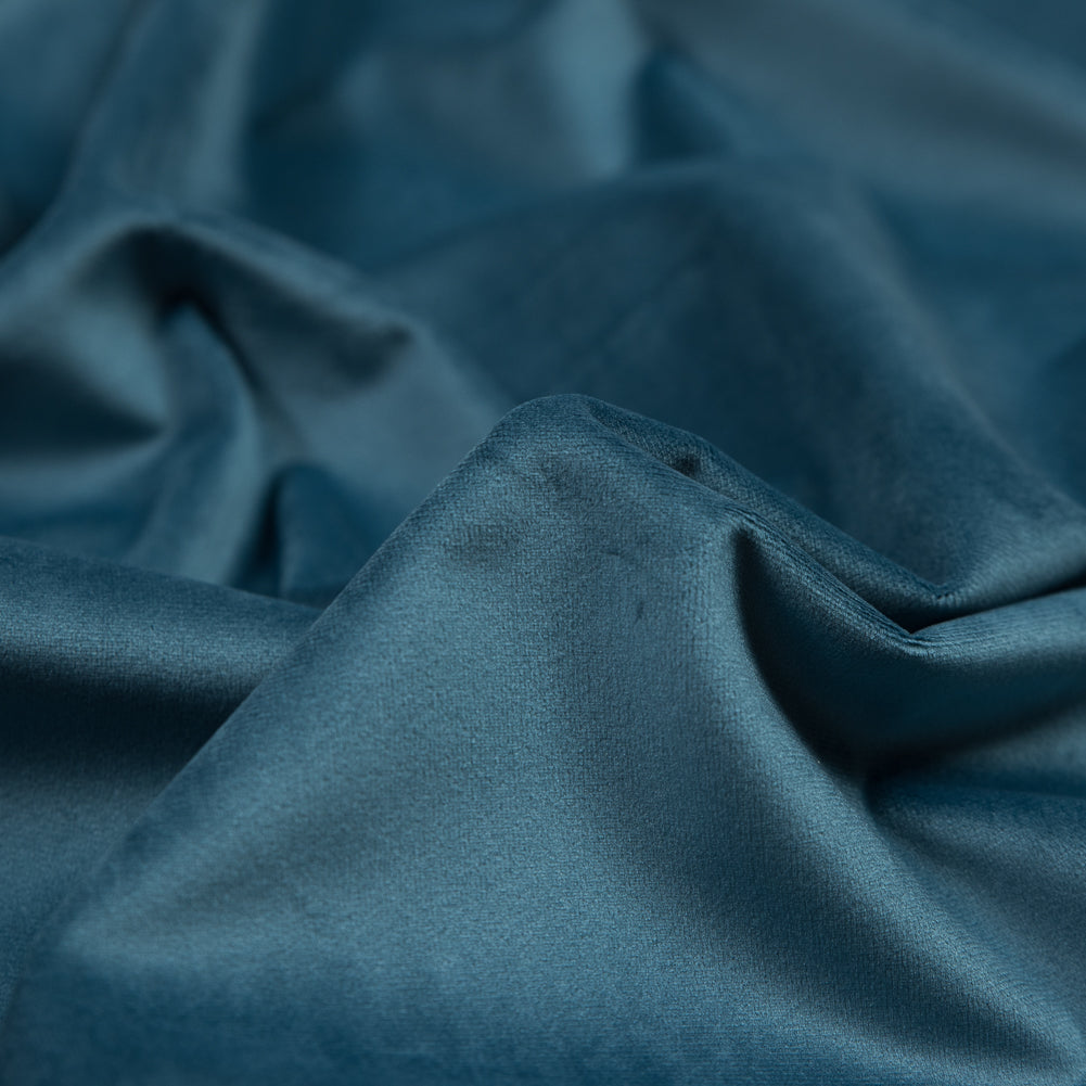 Ultra Soft Polyester Velvet - Wedgewood - British Imported Detail