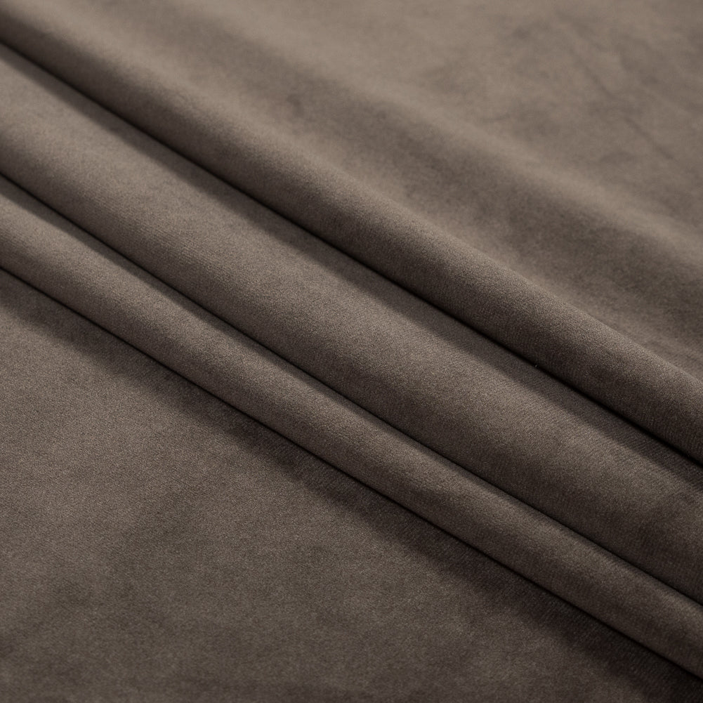 Ultra Soft Polyester Velvet - Bark - British Imported Folded