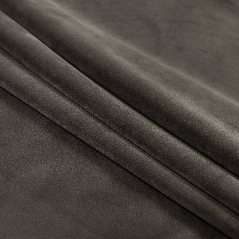 Ultra Soft Polyester Velvet - Gunmetal - British Imported Folded