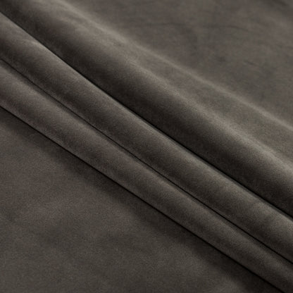 Ultra Soft Polyester Velvet - Gunmetal - British Imported Folded