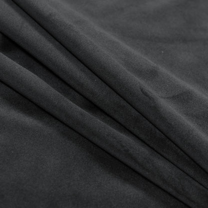 Ultra Soft Polyester Velvet - Noir - British Imported Folded