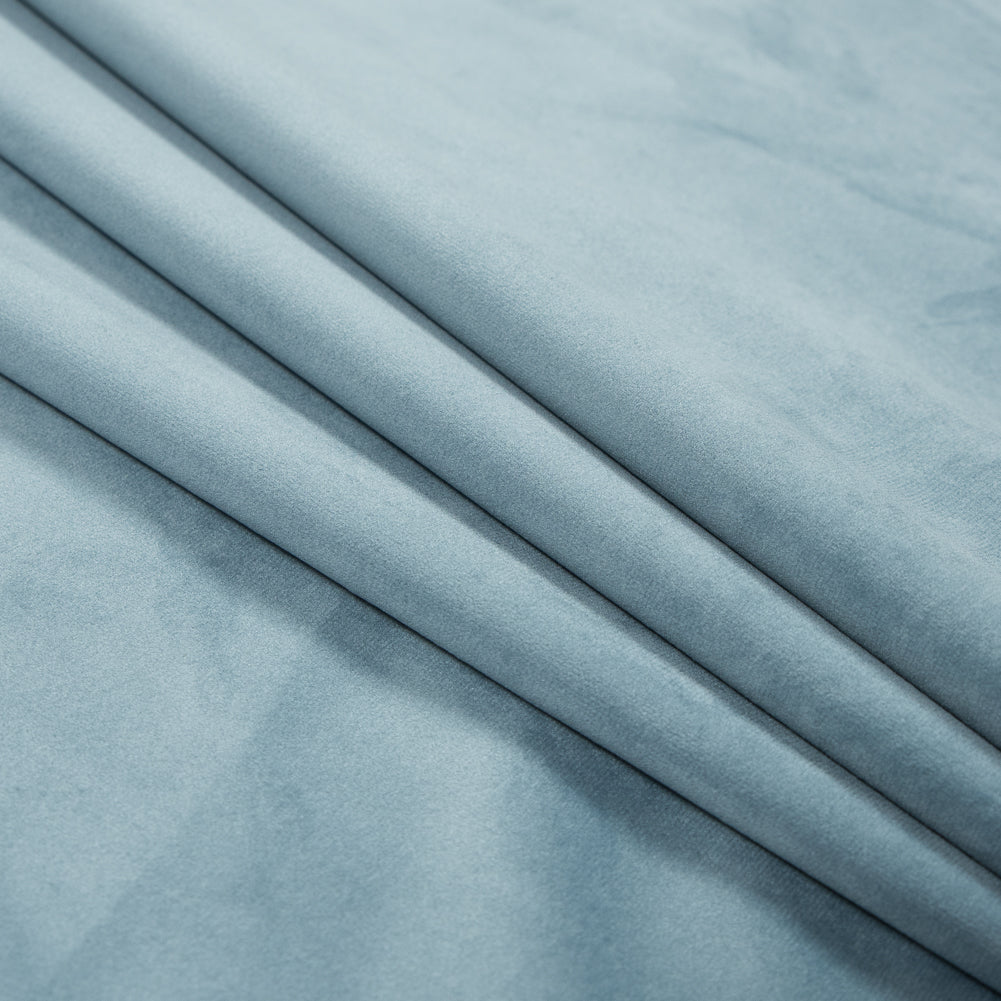 Ultra Soft Polyester Velvet - Powder Blue - British Imported Folded
