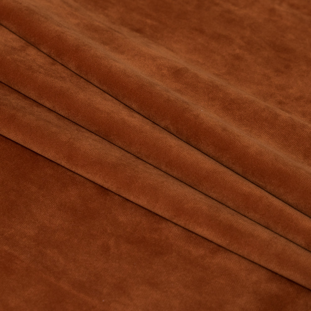 Ultra Soft Polyester Velvet - Rust - British Imported Folded