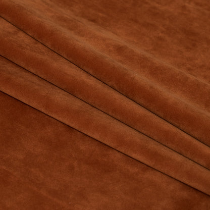 Ultra Soft Polyester Velvet - Rust - British Imported Folded