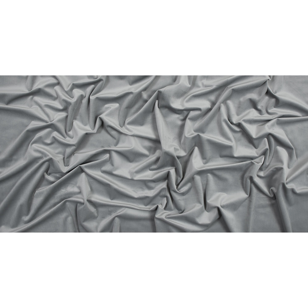 Ultra Soft Polyester Velvet - Silver - British Imported Full