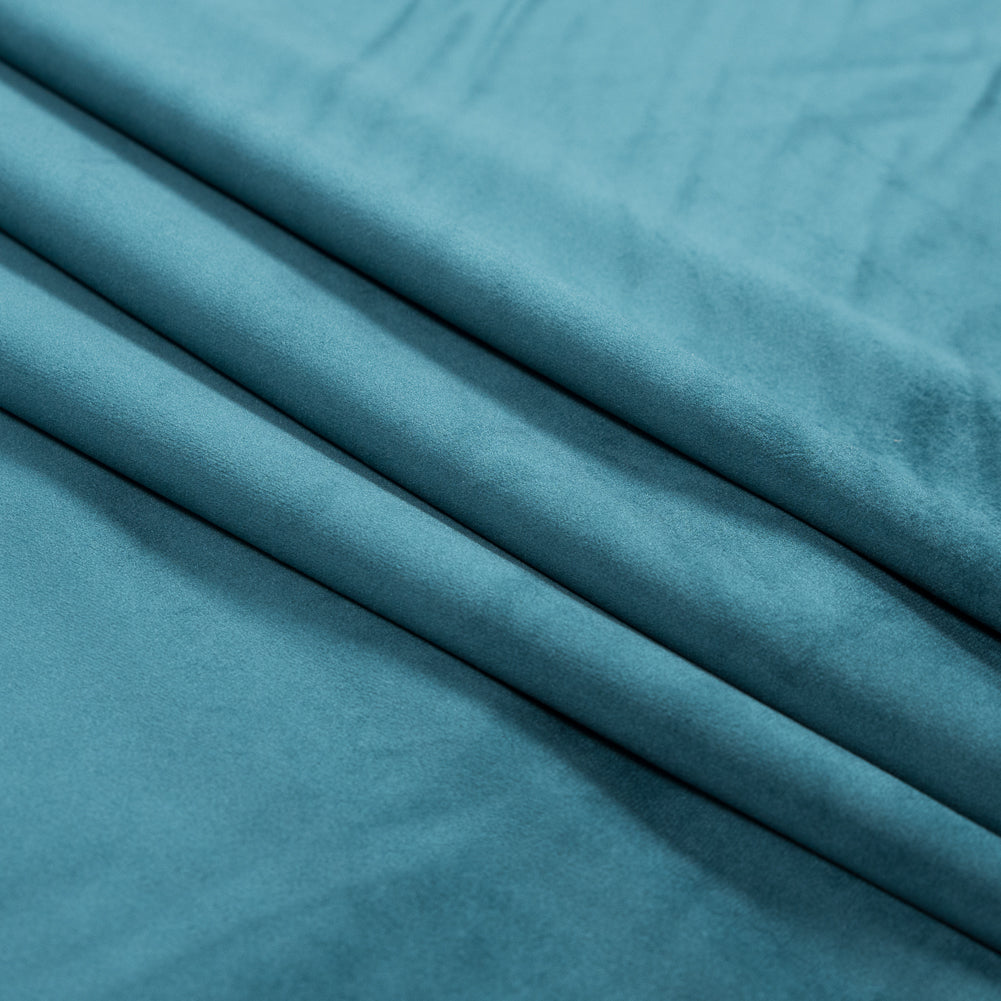Ultra Soft Polyester Velvet - Teal - British Imported Folded