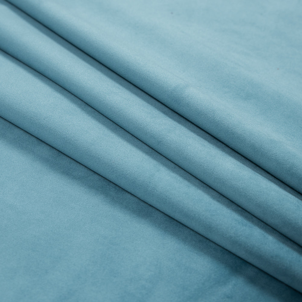 Ultra Soft Polyester Velvet - Topaz - British Imported Folded