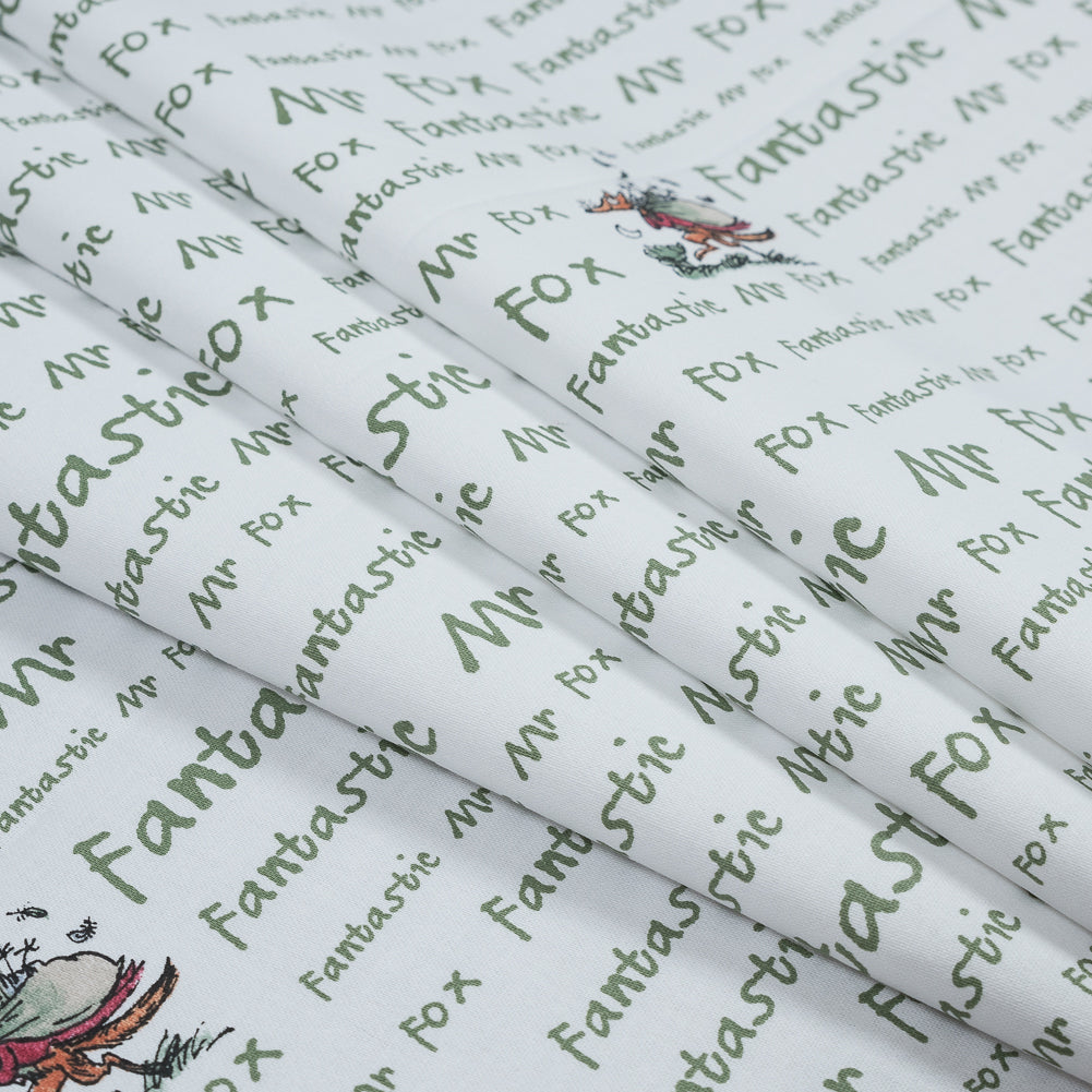 Squibbling Pen Printed Cotton Canvas Folded