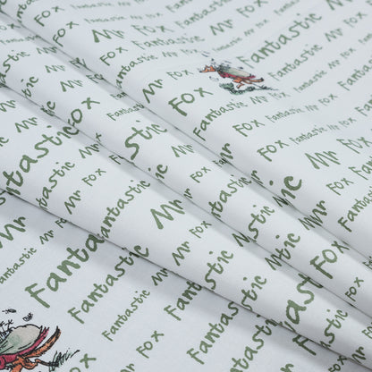 Squibbling Pen Printed Cotton Canvas Folded