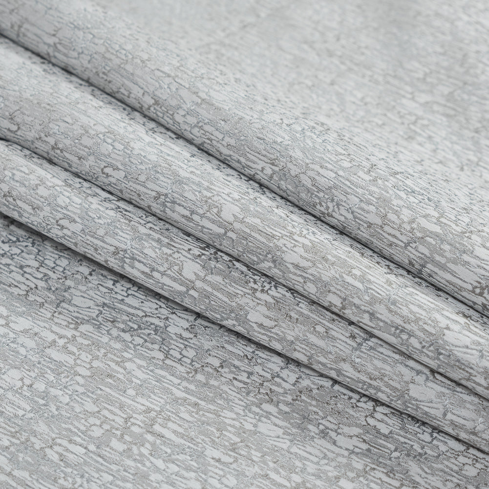 Satin-Face Jacquard - Silver Crackle - British Imported Folded
