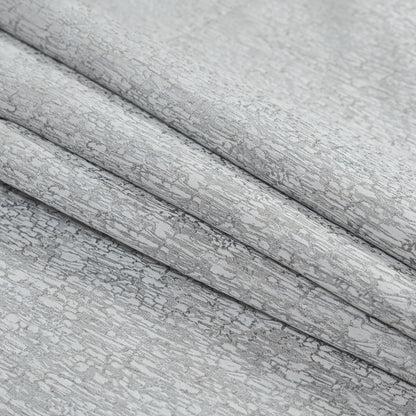 Satin-Face Jacquard - Silver Crackle - British Imported Folded