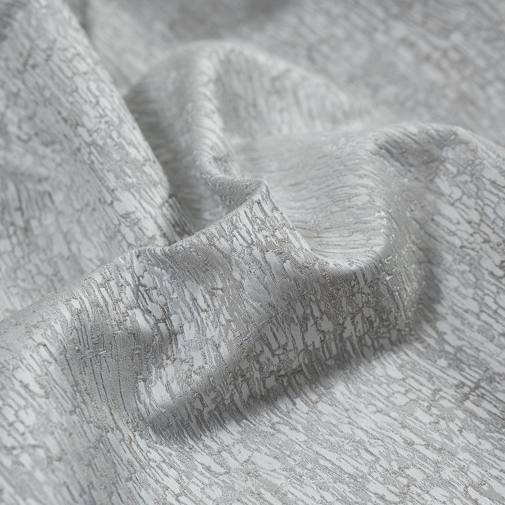 Satin-Face Jacquard - Silver Crackle - British Imported Detail