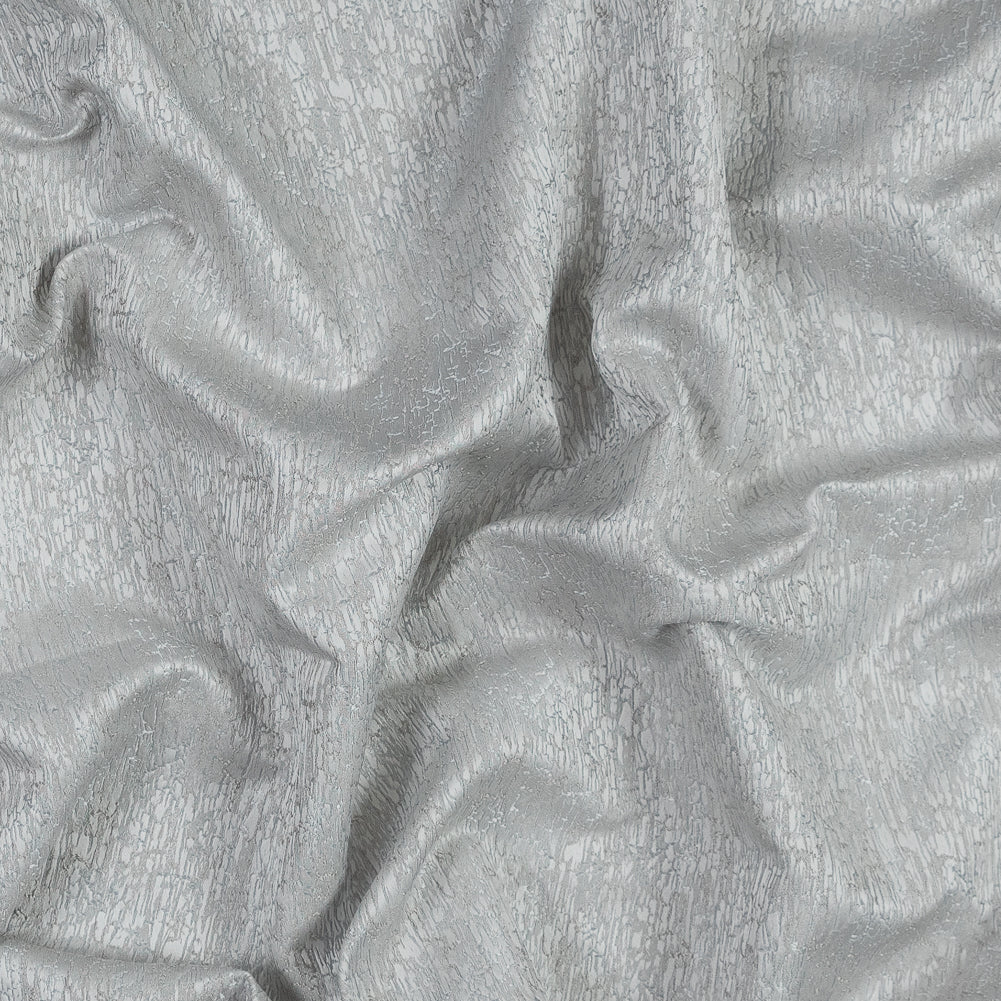Satin-Face Jacquard - Silver Crackle - British Imported