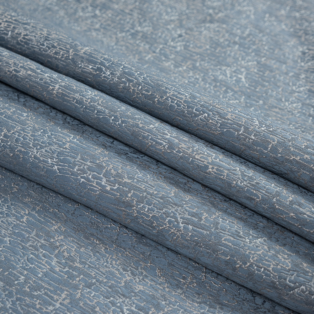 Satin-Face Jacquard - Sky Crackle - British Imported Folded