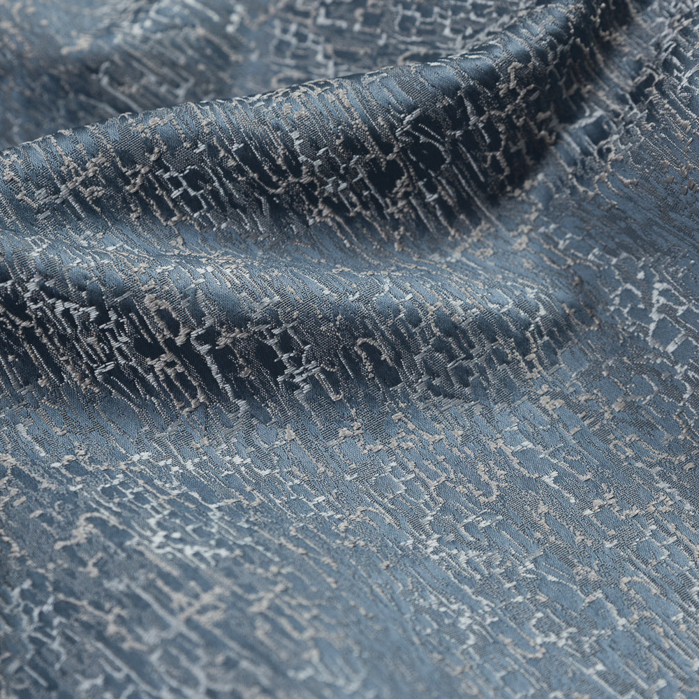Satin-Face Jacquard - Sky Crackle - British Imported Detail