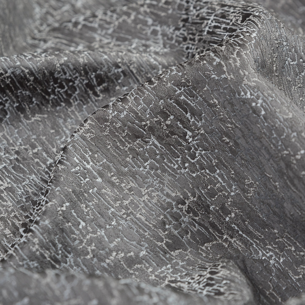 Satin-Face Jacquard - Slate Crackle - British Imported Detail