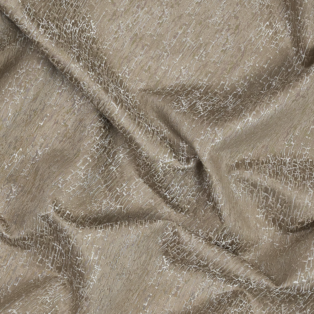 Satin-Face Jacquard - Taupe Crackle - British Imported
