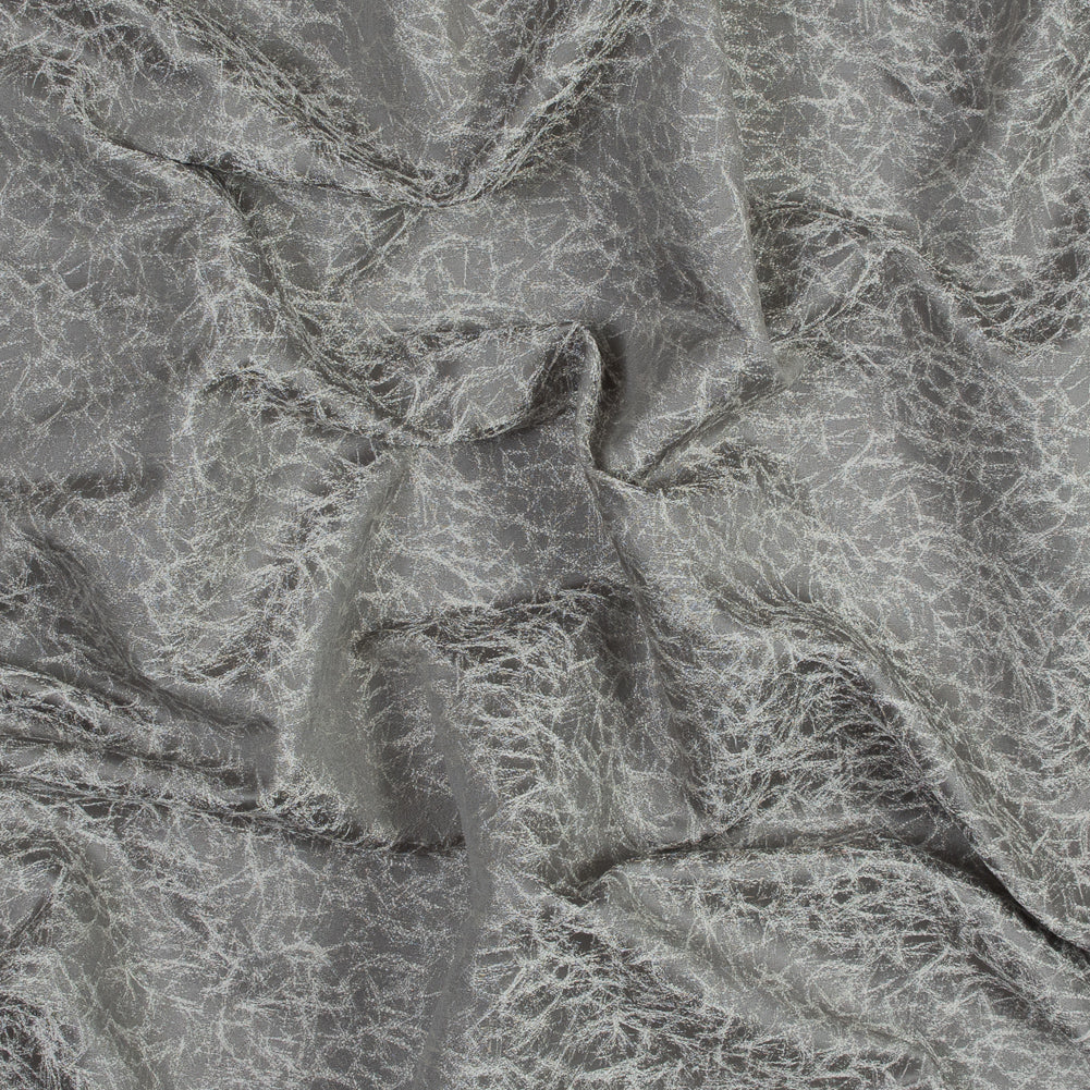 Satin-Faced Jacquard - Dove Cracked - British Imported
