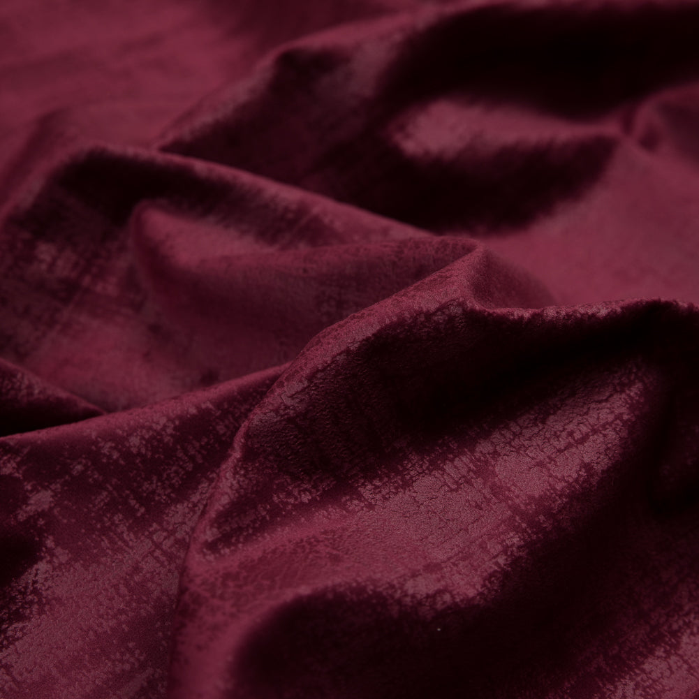 Embossed Textured Velvet - Berry - British Imported Detail