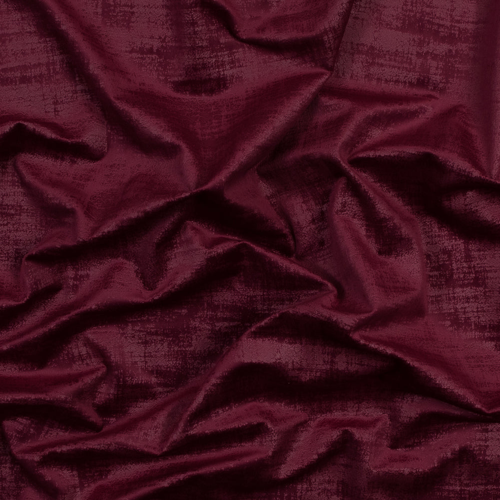 Embossed Textured Velvet - Berry - British Imported