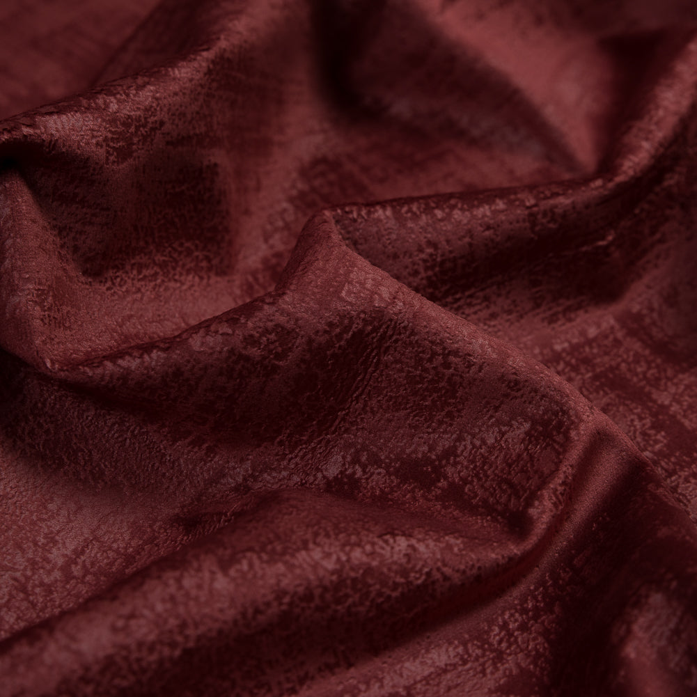 Embossed Textured Velvet - Claret - British Imported Detail