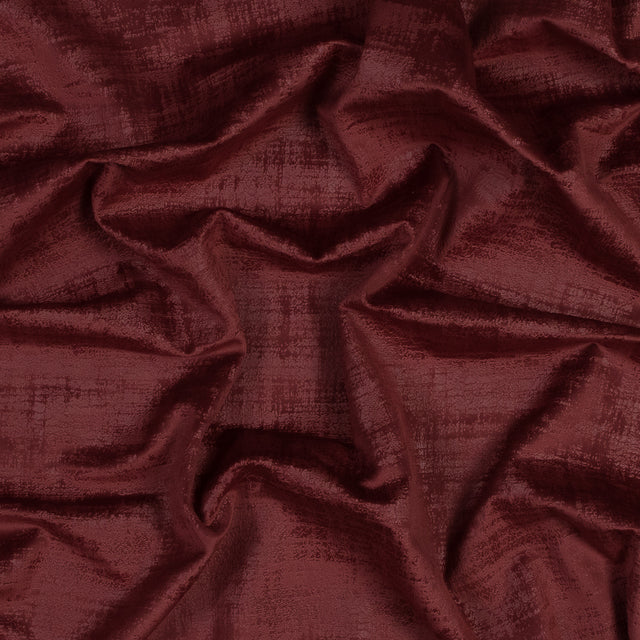 Embossed Textured Velvet - Claret - British Imported