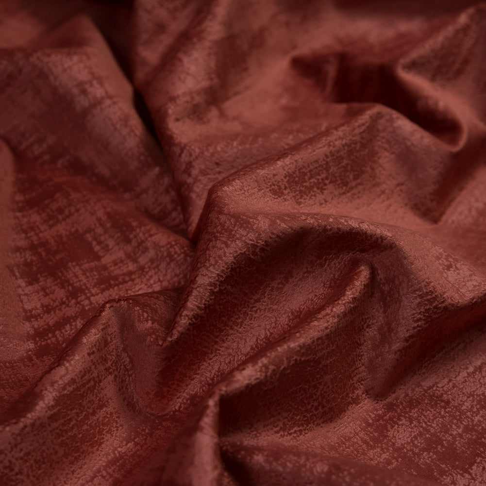 Embossed Textured Velvet - Crimson - British Imported Detail