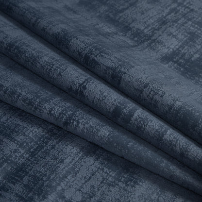 Embossed Textured Velvet - Denim - British Imported Folded