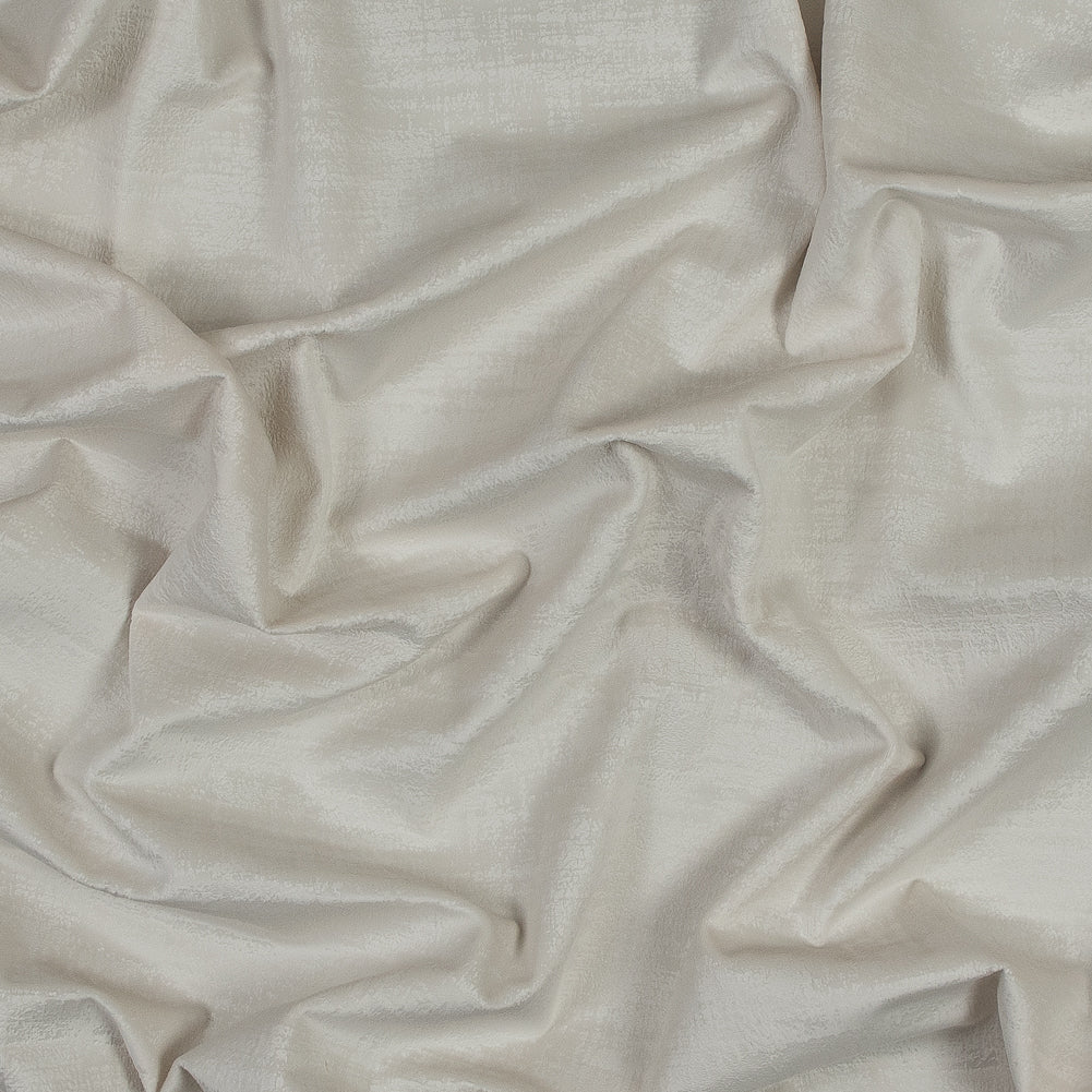 Embossed Textured Velvet - Ivory - British Imported