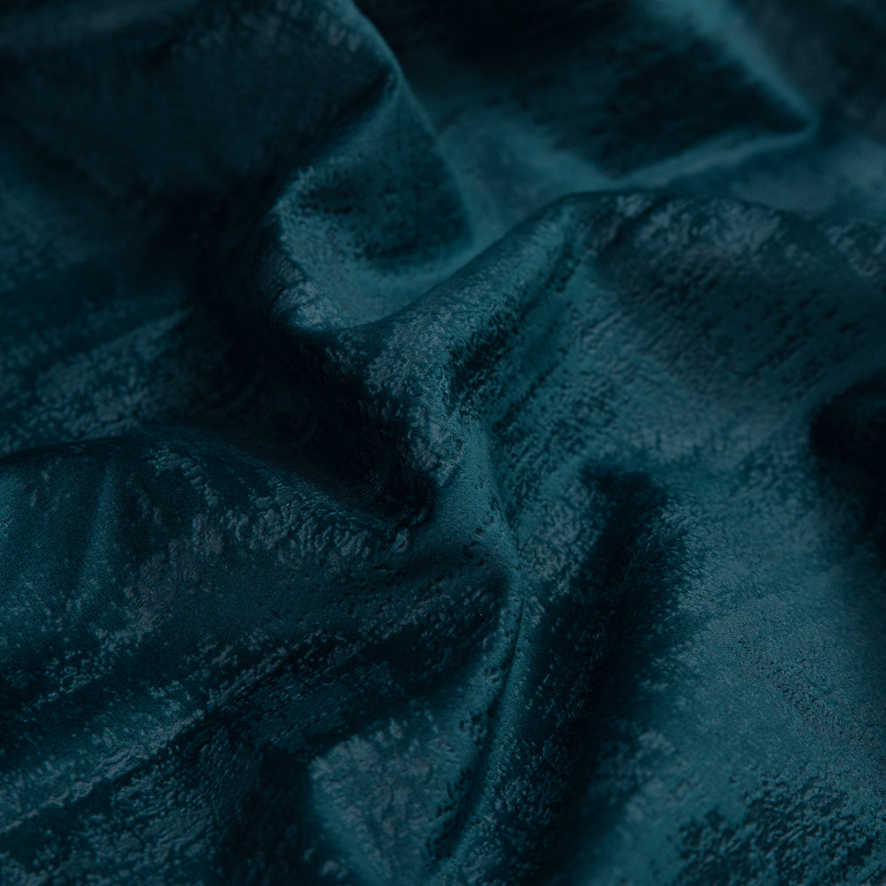 Embossed Textured Velvet - Peacock - British Imported Detail