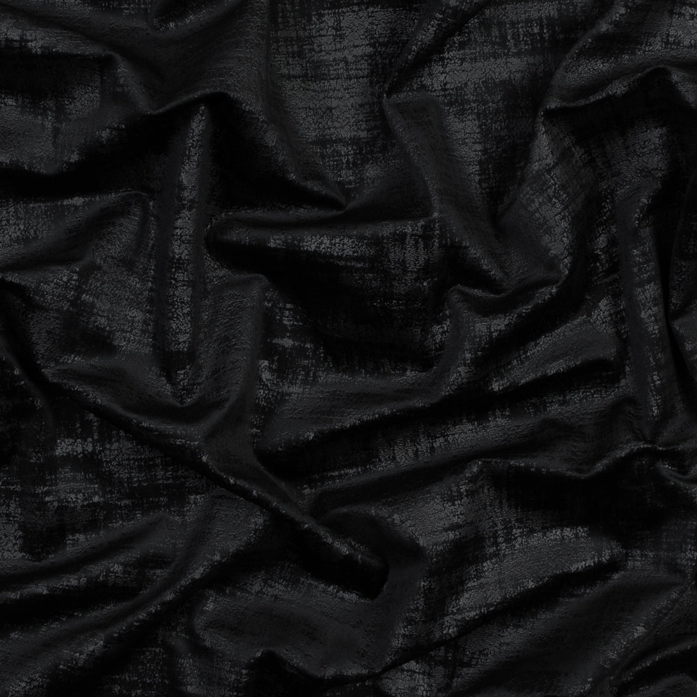 Embossed Textured Velvet - Raven - British Imported