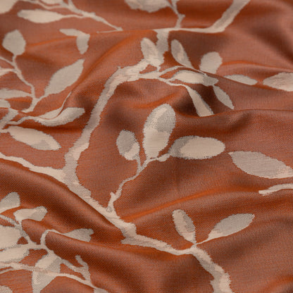 British Imported Rust Leafy Jacquard Detail