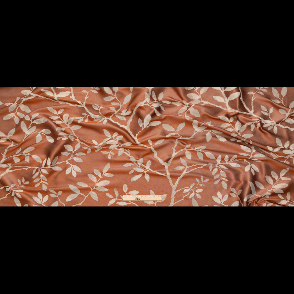 British Imported Rust Leafy Jacquard Full